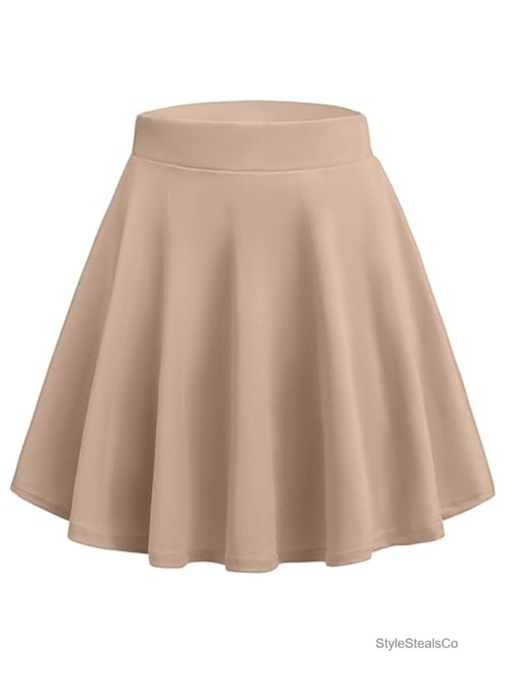 Women's Stretch Mini Skater Skirt High Waist A-Line Flared Pleated Party Club